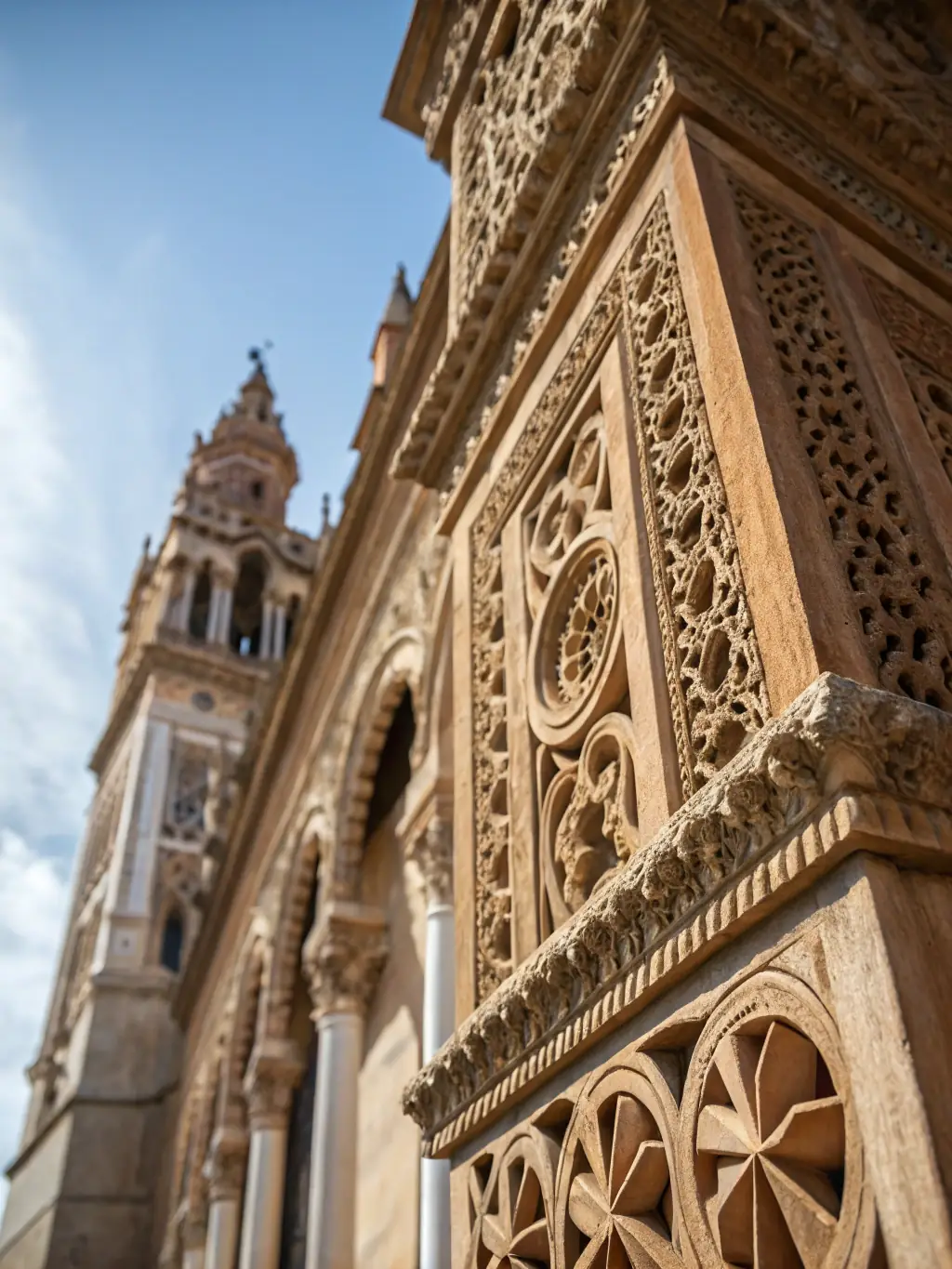 A photograph of the Liesse Basilica's exterior, taken during a sunny day, showcasing its architectural details and historical significance.